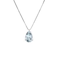 Collier Promesse Femme in Or blanc Acquamarina 1.10 Ct CG97BT - CG97BT